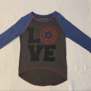 MARVEL CAPTAIN AMERICA LOVE LS T shirt